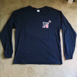 Naval Academy American Flag Logo Long Sleeve Tee